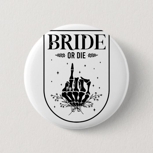 Halloween Bruid Of Sterf Gothic Bachelorette Feest Ronde Button 5,7 Cm (Voorkant)