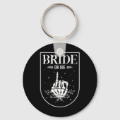 Halloween Bruid Of Sterf Gothic Bachelorette Feest Sleutelhanger (Voorkant)