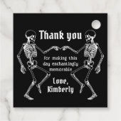 Halloween Bruid of Sterf Skelet Bachelorette Feest Bedankjes Labels (Achterkant)