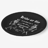 Halloween Bruid of Sterf Skelet Bachelorette Feest Papieren Bordje (Gekanteld)