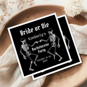 Halloween Bruid of Sterf Skelet Bachelorette Feest Servet