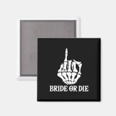 Halloween Bruid Of Sterf Skelet Hand Bachelorette Magneet (Voorkant / Achterkant)