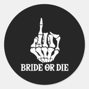 Halloween Bruid Of Sterf Skelet Hand Bachelorette  Ronde Sticker