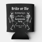 Halloween Bruid of Sterf Skeleton Bachelorette Fee Blikjeskoeler (Achterkant)