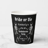 Halloween Bruid of Sterf Skeleton Bachelorette Fee Papieren Bekers (Voorkant)