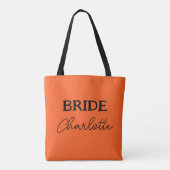 Halloween bruid Oranje naam Tote Bag (Achterkant)