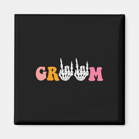 Halloween bruidegom bruid skelet hand bruiloft bac magneet (Voorkant)