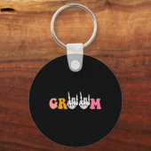 Halloween bruidegom bruid skelet hand bruiloft bac sleutelhanger (Voorkant)