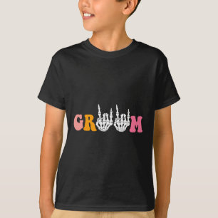 Halloween Bruidegom Bruid Skelet Hand Trouw Verlov T-shirt