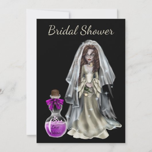 Halloween Bruids Douche Uitnodiging Love Potion (Voorkant)