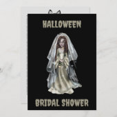Halloween bruids douche uitnodiging Spooky bruid (Voorkant / Achterkant)
