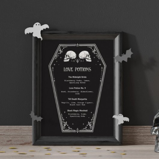 Halloween Bruidsdouche drankmenu Poster