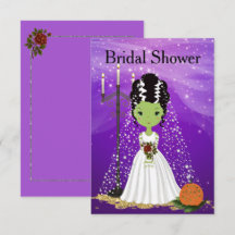 Halloween bruidsdouche uitnodiging Frankenstein