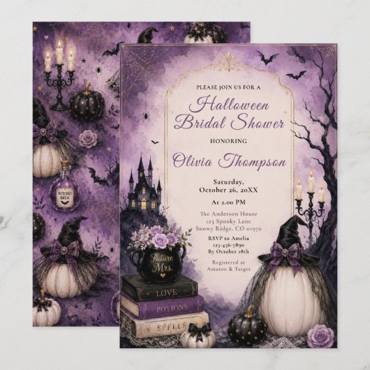 Halloween Bruidsfeest Kaart (Voorkant / Achterkant)
