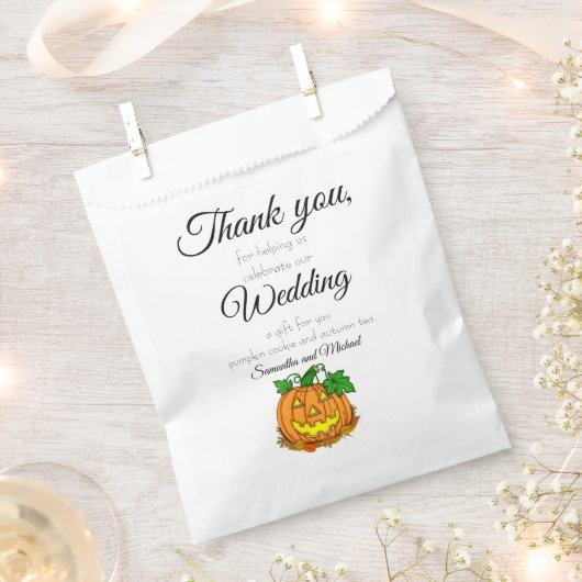 Halloween Bruiloft Aangepaste Namen & Tekst Cookie Bedankzakje (Geknipt)