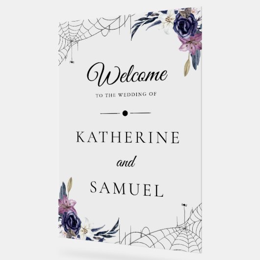 Halloween Bruiloft Acryl Welkom Bord (Hoek)