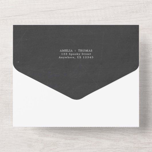 Halloween Bruiloft All In One Uitnodiging (Achterkant)