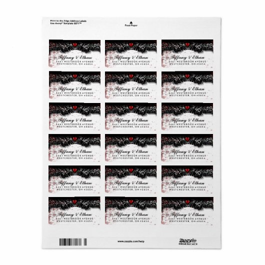 Halloween Bruiloft Bloed Splatter Adres Label (Full Sheet)
