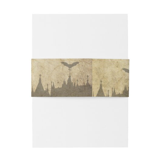 Halloween bruiloft buik band met begraafplaats uitnodigingen wikkel (Achterkant Voorbeeld)