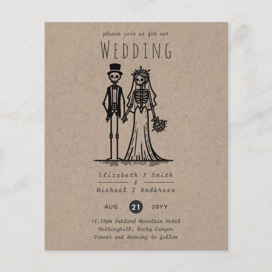 Halloween bruiloft Cartoon bruid bruidegom handget (Voorkant)