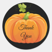 Halloween bruiloft dank je pompoen ronde sticker (Voorkant)