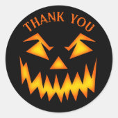Halloween bruiloft dank u enge Jack O lantaarn Ronde Sticker (Voorkant)