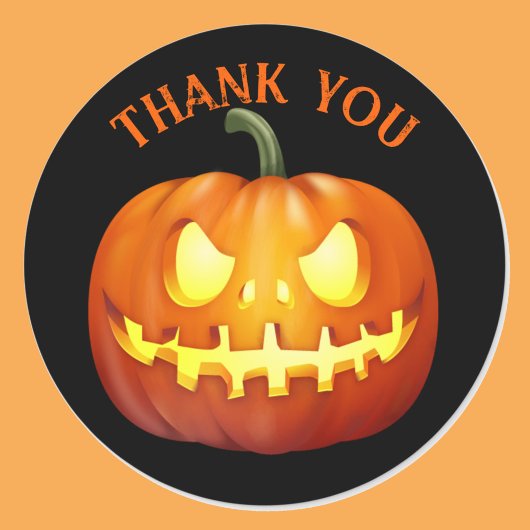 Halloween bruiloft dank u enge pompoen ronde sticker