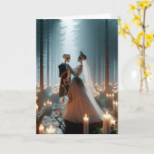 Halloween bruiloft dans kaart (Gele Bloem)