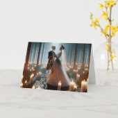 Halloween bruiloft dans kaart (Gele Bloem)