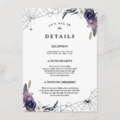 Halloween bruiloft details informatiekaartje (Voorkant)