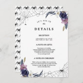 Halloween bruiloft details informatiekaartje (Voorkant / Achterkant)