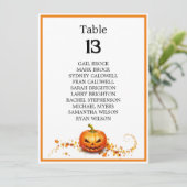 Halloween Bruiloft Enge Boom Tafel Zittingkaart (Staand voorkant)