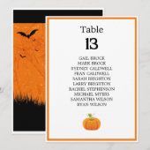 Halloween Bruiloft Enge Boom Tafel Zittingkaart (Voorkant / Achterkant)