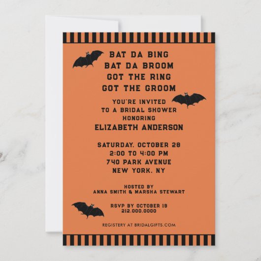 Halloween bruiloft feest uitnodiging (Voorkant)
