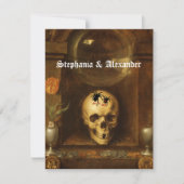 Halloween bruiloft, Gothic, schedel, aangepaste ui Kaart (Voorkant)