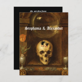 Halloween bruiloft, Gothic, schedel, aangepaste ui Kaart