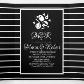 Halloween Bruiloft Gotische Strepen Schedel Drieluik Uitnodiging (Binnenkant midden)