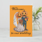 Halloween Bruiloft  Kaart (Staand voorkant)