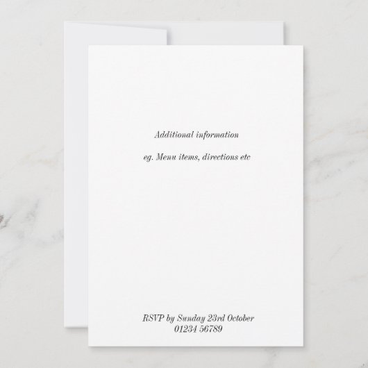 Halloween bruiloft met zwarte en witte florale sch kaart (Achterkant)