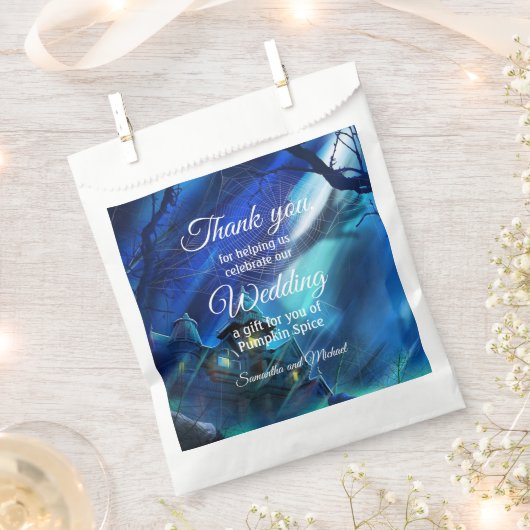 Halloween bruiloft middernacht dank u namen toevoe bedankzakje (Geknipt)
