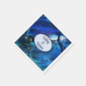 Halloween Bruiloft Naam Personaliseren Spookachtig Servet (Hoek)