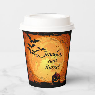 Halloween Bruiloft Namen Personaliseren Warm Koud Papieren Bekers