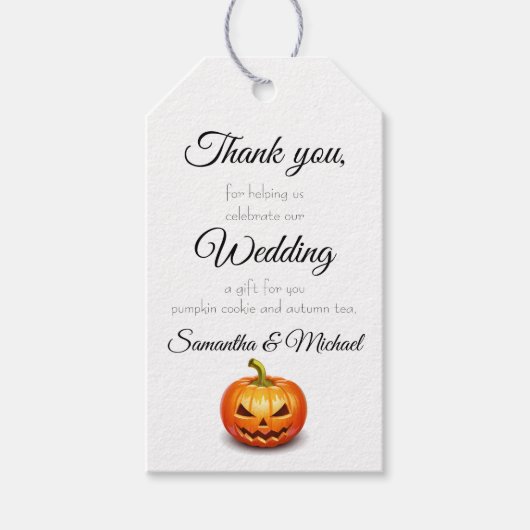 Halloween bruiloft personaliseer tekst dank u 10 cadeaulabel (Voorkant)