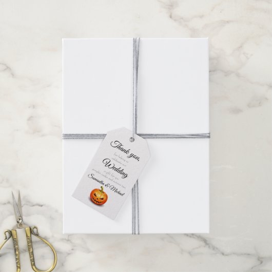 Halloween bruiloft personaliseer tekst dank u 10 cadeaulabel (Met Touw)