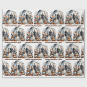 Halloween bruiloft personaliseren namen bruid en b cadeaupapier (Vlak)