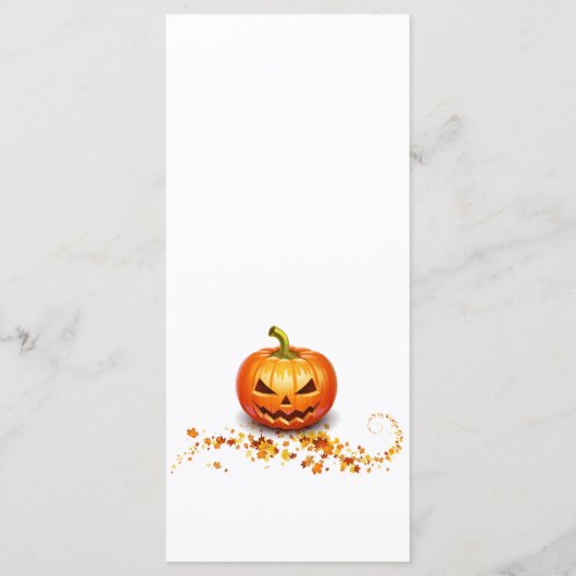 Halloween bruiloft pompoen bruiloft menu (Achterkant)