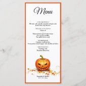 Halloween bruiloft pompoen bruiloft menu (Voorkant)