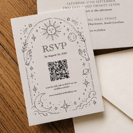 Halloween Bruiloft QR Code RSVP Kaart