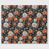 Halloween Bruiloft Sinaasappel Wit Zwart Giftwrap Cadeaupapier (Vlak)