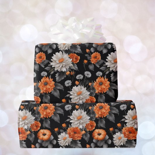Halloween Bruiloft Sinaasappel Wit Zwart Giftwrap Cadeaupapier